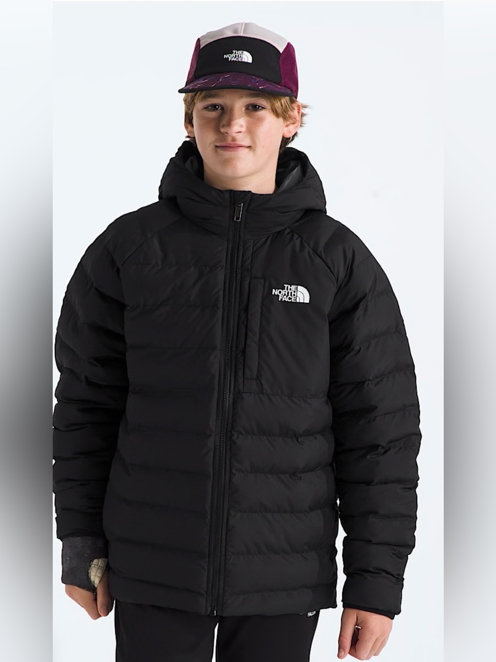 The North Face Youth Black Hooded Insulated Jacket